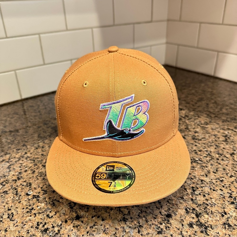 Tampa Bay Rays New Era 59FIFTY Fitted Hat 7 3/8 Bronze Pink Inaugural 1998 New